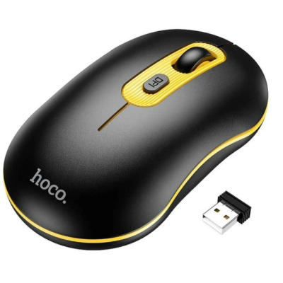 Беспроводная мышь BT Hoco GM21 Black-Yellow, Чорно-Желтая