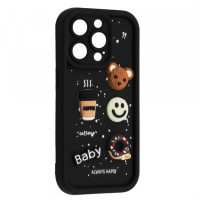 Чехол накладка Pretty Things iPhone 15 Pro Max Черная Чехол накладка Pretty Things iPhone 15 Pro Max Черная