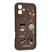 Чехол накладка Pretty Things iPhone 16 Коричневый Чехол накладка Pretty Things iPhone 16 Коричневый