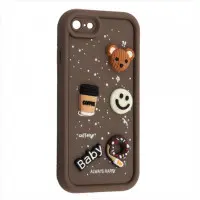 Чехол накладка Pretty Things iPhone 7 Коричневая