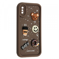 Чехол накладка Pretty Things iPhone X Коричневая Чехол накладка Pretty Things iPhone X Коричневая