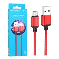 Кабель дата Borofone BX87 MicroUSB 1м Красный