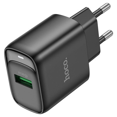 Сетевое зарядное устройство Hoco C140A 1USB/18W/QC 3.0 Black, Чёрный