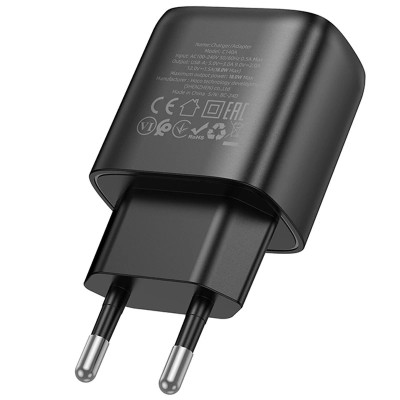 Сетевое зарядное устройство Hoco C140A 1USB/18W/QC 3.0 Black, Чёрный