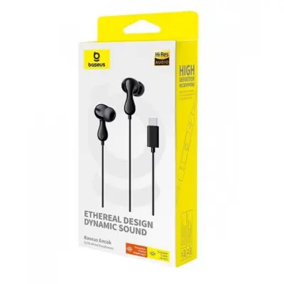 Проводные наушники гарнитура Baseus Encok CZ20 Type-C Black, чорні