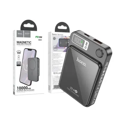 Универсальная мобильная батарея Повербанк Hoco DB41 PD22.5W с БЗУ 10000mAh Черный