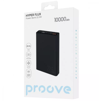 Універсальна мобільна батарея Повербанк Proove Hyper Flux 10000mAh 22.5W Чорний