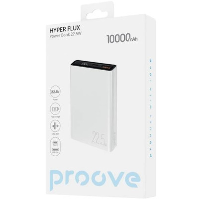 Універсальна мобільна батарея Повербанк Proove Hyper Flux 10000mAh 22.5W Білий