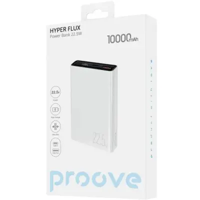 Универсальная мобильная батарея Повербанк Proove Hyper Flux 10000mAh 22.5W Белый