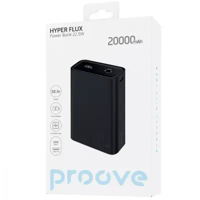 Универсальная мобильная батарея Повербанк Proove Hyper Flux 20000mAh 22.5W Черный