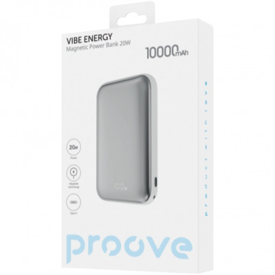 Універсальна мобільна батарея Повербанк Proove Vibe Energy Magnetic 10000mAh 20W Білий