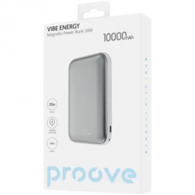 Универсальная мобильная батарея Повербанк Proove Vibe Energy Magnetic 10000mAh 20W Белый Универсальная мобильная батарея Повербанк Proove Vibe Energy Magnetic 10000mAh 20W Белый