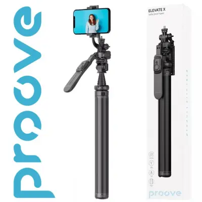 Трипод, штатив Proove Elevate X Selfie Stick (2055 mm) Black, Чорний Трипод, штатив Proove Elevate X Selfie Stick (2055 mm) Black, Чорний