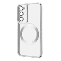 Чехол накладка Wave Metal MagSafe Samsung G990 S21 FE Серебряная