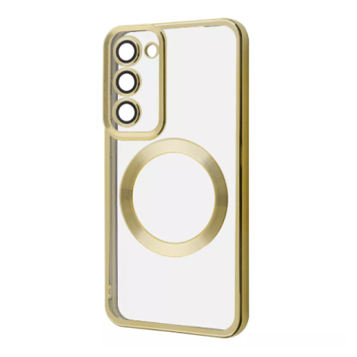 Чехол накладка Wave Metal MagSafe Samsung G990 S21 FE Золотая