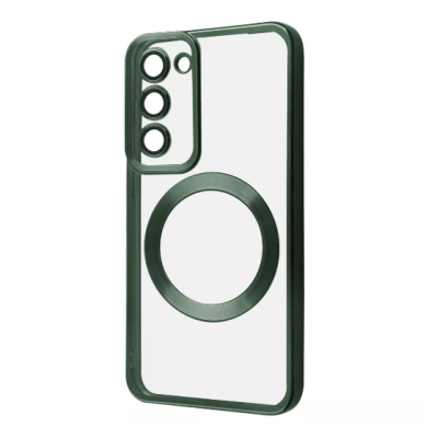 Накладка Wave Metal MagSafe Samsung G990 S21 FE Темно-зеленая