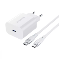 Мережевий зарядний пристрій Proove Rapid 1PD 30W + Кабель Type-C to Type-C  White, Білий Мережевий зарядний пристрій Proove Rapid 1PD 30W + Кабель Type-C to Type-C  White, Білий