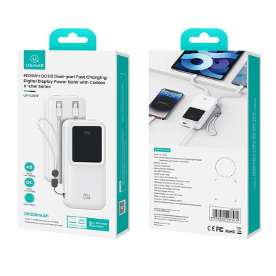 Універсальна мобільна батарея Повербанк US-CD213 20W 30000mAh Фіолетовий