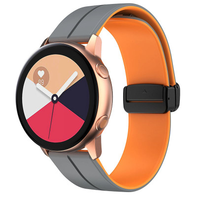 Ремінець Amazfit Bip Classy (Універсальний 20мм) Сірий/Помаранчевий