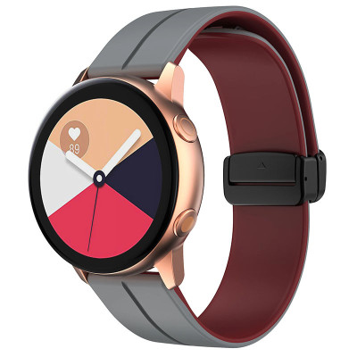 Ремінець Amazfit Bip Classy (Універсальний 20мм) Сірий/Слива Plum