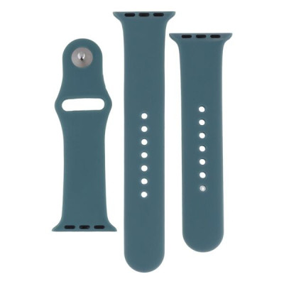 Ремешок Apple Watch 38мм Силикон 2ед. Зеленый/ Pine Green