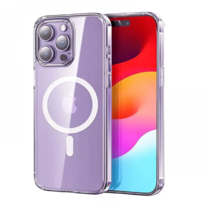 Чехол накладка Rock Crystal MagSafe iPhone 15 Прозрачная