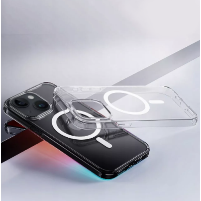 Чехол накладка Rock Crystal MagSafe iPhone 15 Прозрачная