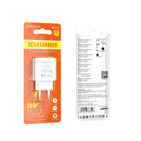 Мережевий зарядний пристрій Borofone BA72A 18W QC3.0 White, Білий