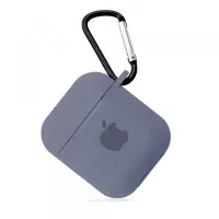 Чохол для навушників AirPods 1/2 Logo Лавандово-сірий