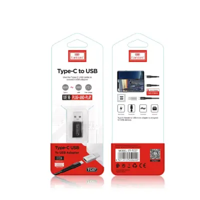 Переходник адаптер OTG Earldom ET-TC07 Type-C  to USB Чёрный