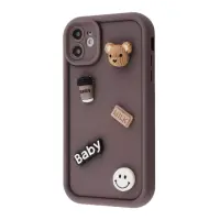 Чехол накладка Pretty Things iPhone 11 Коричневая/Медведь