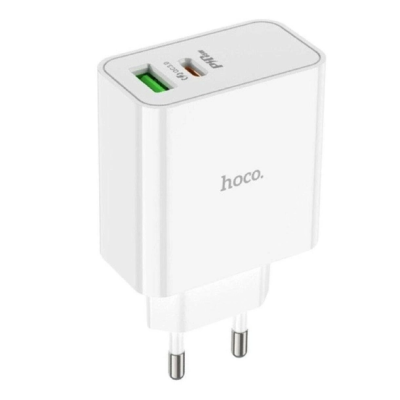 Мережевий зарядний пристрій Hoco C113A PD+QC (65W) White, Білий