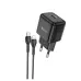 Мережевий зарядний пристрій  Hoco N32 1PD 30W + Кабель Type-C to Lightning Black, Чорний