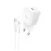 Мережевий зарядний пристрій Hoco N32 1PD 30W + Кабель Type-C to Lightning White, Білий