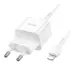 Мережевий зарядний пристрій Hoco N32 1PD 30W + Кабель Type-C to Lightning White, Білий