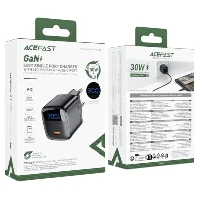 Мережевий зарядний пристрій ACEFAST A114 PD25W GaN (USB-A + USB-C) Чорний Мережевий зарядний пристрій ACEFAST A114 PD25W GaN (USB-A + USB-C) Чорний