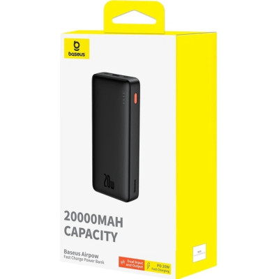Універсальна мобільна батарея Повербанк Baseus Airpow 20W 20000mAh Чорний