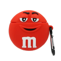 Чохол для AirPods 1/2 3D M&Ms+Карабін Червоний
