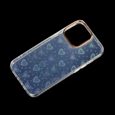 Чехол накладка Transparent iPhone 13 Pro Max Сердца