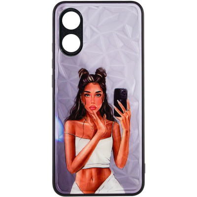 Накладка Prisma Ladies OPPO A38/A18 Черное в белом