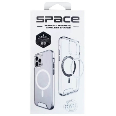 Чохол накладка Space MagSafe iPhone 16 Plus Прозора