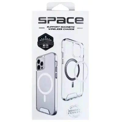 Чехол накладка Space MagSafe iPhone 16 Plus Прозрачная