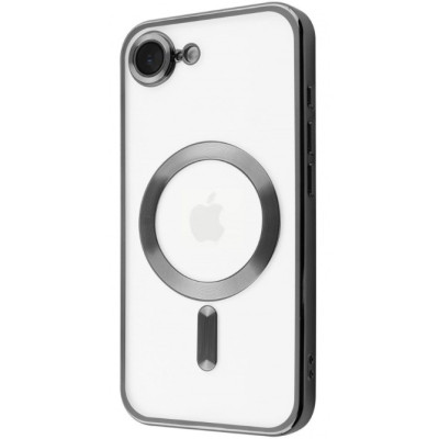 Чохол накладка Metal MagSafe  iPhone 16e Чорна (Black Titanium)