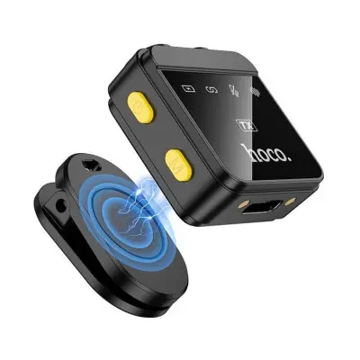 Бездротовий петличний мікрофон Hoco L17 Lightning + Type C Чорний
