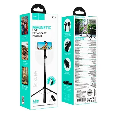 Монопод Bluetooth Tripod Hoco K25 Black, Чорний