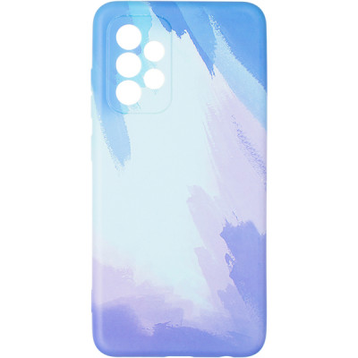 Чехол накладка Watercolor Samsung A525 (A52) Синяя
