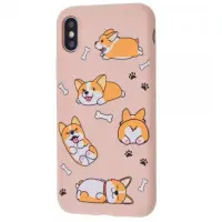 Чехол накладка WAVE Fancy A025 (A02s) Корги Розовый Песок