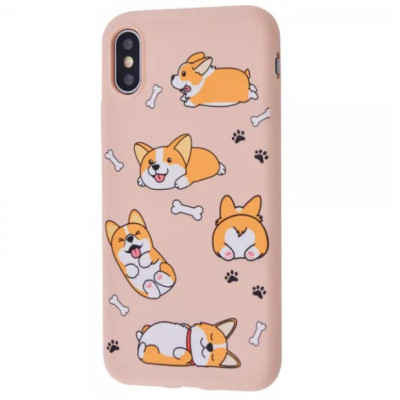Чехол накладка WAVE Fancy A025 (A02s) Корги Розовый Песок
