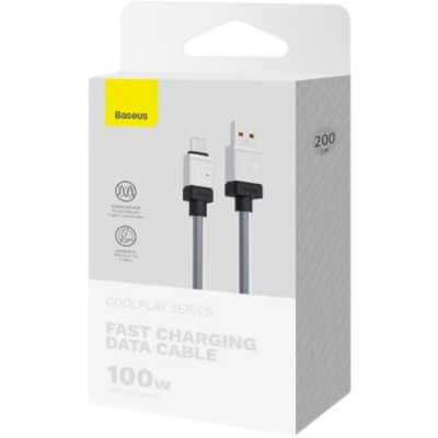 Кабель дата Baseus CoolPlay USB Type A - Type-C 100W 2м Чорний