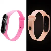 Ремінець Силікон Неон Mi Band 3/4 Рожевий